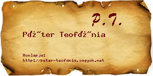 Péter Teofánia névjegykártya